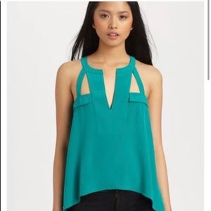 BCBG Max Azria Kayleen Cutout Silk Top